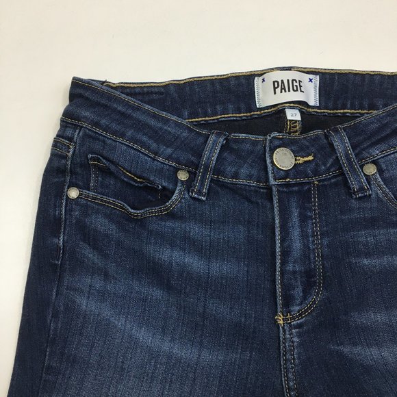 PAIGE Transcend Wash Verdugo Ankle 5 Pocket Logo Hardware Jeans - Picture 6 of 11